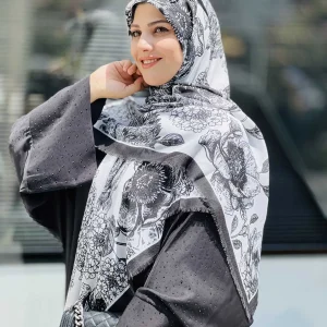 روسری سیا اسکارف گل رز