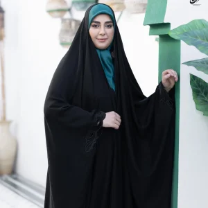 خرید چادر گلدوزی مروارید مجلسی + کرپ اماراتی و ۲ سال گارانتی
