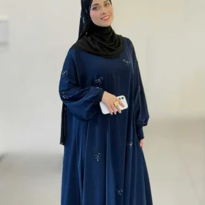 عبا کرپ ژاکلین سورمه ای